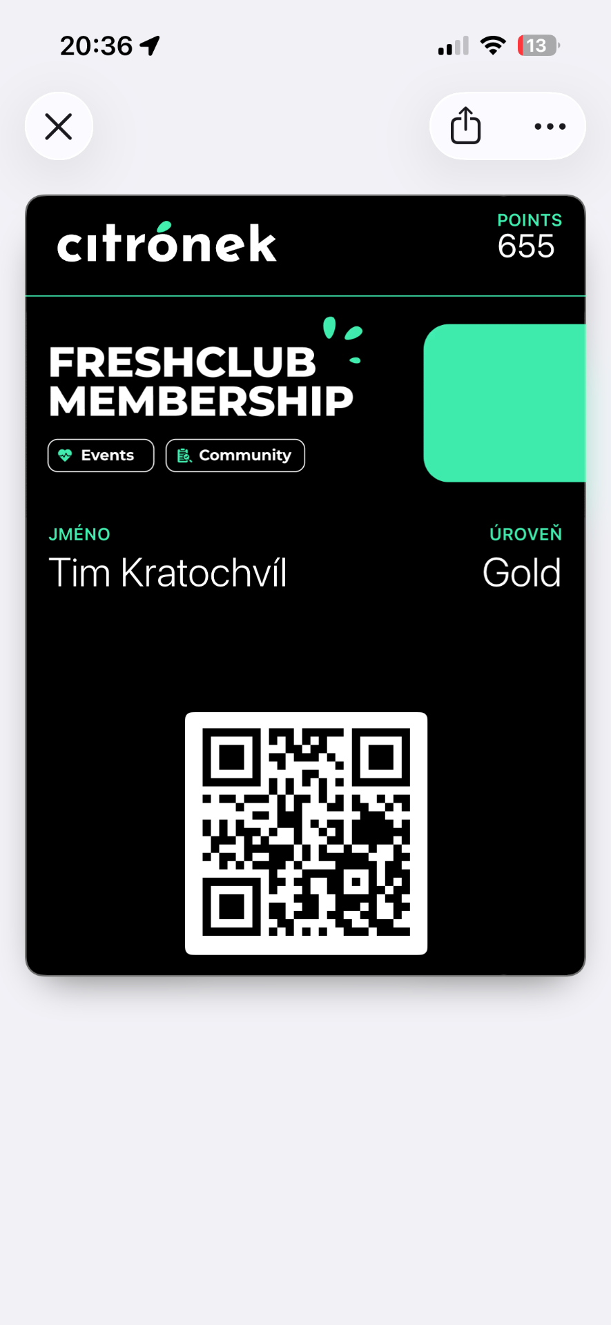 Fresh Club karta v Apple Wallet